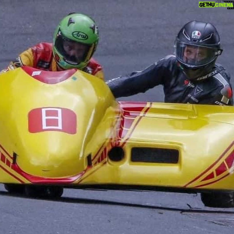 Guy Martin Instagram - Cheers to our good mate Fenners… @carlfenwickracing at C.R. Fenwick Commercials for giving Guy the opportunity to chair for him this weekend at the The International Sidecar Revival at @cadwellpark_msv A few mechanical issues, some spins and Guy taking a bit of a dismount kept them busy. #newcareer? #takeeveryopportunity #guymartin #agv #dainese #guymartinofficial photos by Alan Shand and Malcom Shorter