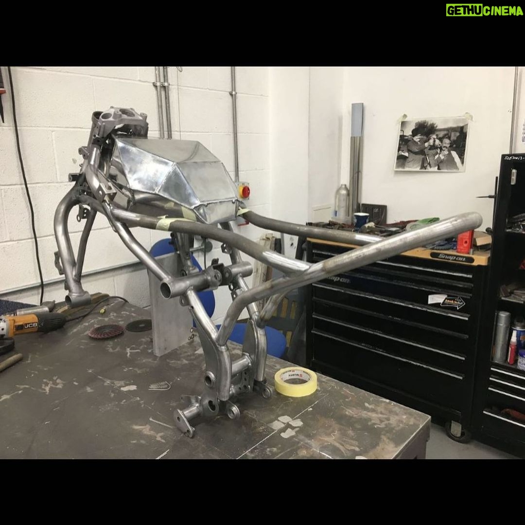 Guy Martin Instagram - During Lockdown Guy has managed to keep himself busy with work on the tractor, a filming job for the new year, PROJECT300 and of course lots of jobs on in the shed. He also however found time to lend his knowledge and experience to a new but old venture. Doctor Tony Keating from @keatingsupercars and Bolton University NCME National Centre for Motorsport Engineering, Gary Hewitt and Ian Martin from ELAS and owners of the Dot brand have decided to bring life back to a historic British motorcycle, Dot. Gary and Ian are long time personal sponsors of Guy, naturally they asked Guy for his input. Over the past few months Dr Keating and his team have developed and manufactured a cafe racer style motorbike and Guy has had an eye on the project from the start, giving them valuable advice on set up and style. Dr Keating and his team will be ready in the not to distant future to reveal DOT in all her glory. @dot.motorcycles
