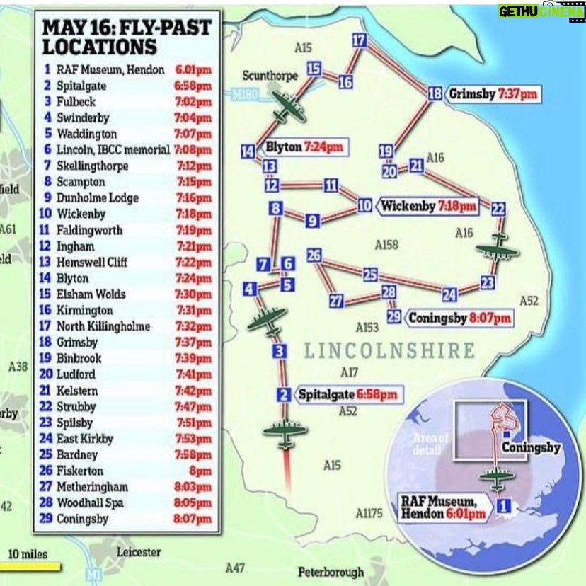 Guy Martin Instagram - From 9.28pm on 16 May 1943, 133 aircrew in 19 Lancasters took off in a daring mission named Operation Chastise. Despite the Dambusters raid being regarded as a success, nearly half the men who took part did not make it home to their families. An estimated 1,600 civilians and prisoners of war were also sadly killed in this raid. We must never forget. Guy had the honour of spending some time with Squadron Leader George 'Johnny 'Johnson, what he said we will remain with Guy forever. May he rest in peace. The people of Lincolnshire looked to the skies as The Battle of Britain Memorial Flight (BBMF) plane PA474 flew over 28 former air bases tonight.