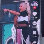 Gwen Stefani Instagram - what a dream this weekend was !! 🏈✨💖 @nfl @tiktok #TikTokTailgate m/u: me + @gxvebeauty :) hair: @hair_sulon look: @imngo styled by: @robzangardi + @marielhaenn nails: @eriishizu dancers look: @karlaymiranda Allegiant Stadium