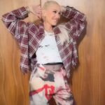 Gwen Stefani Instagram - ANAHEIMMMM 🍊 tonight is the night !! can’t wait to sing + celebrate @hondacenter ’s 30 years with u !! gx styled by: @robzangardi wearing: @r13 + @alexandrevauthier m/u: @ernestocasillas + @gxvebeauty hair: @justinemarjan
