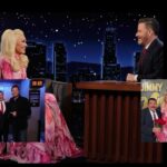 Gwen Stefani Instagram - thank u so much @jimmykimmellive for having us !! 🤍🥰 we had SO much fun + had the best time performing Purple Irises !!🪻🎉 :) gx