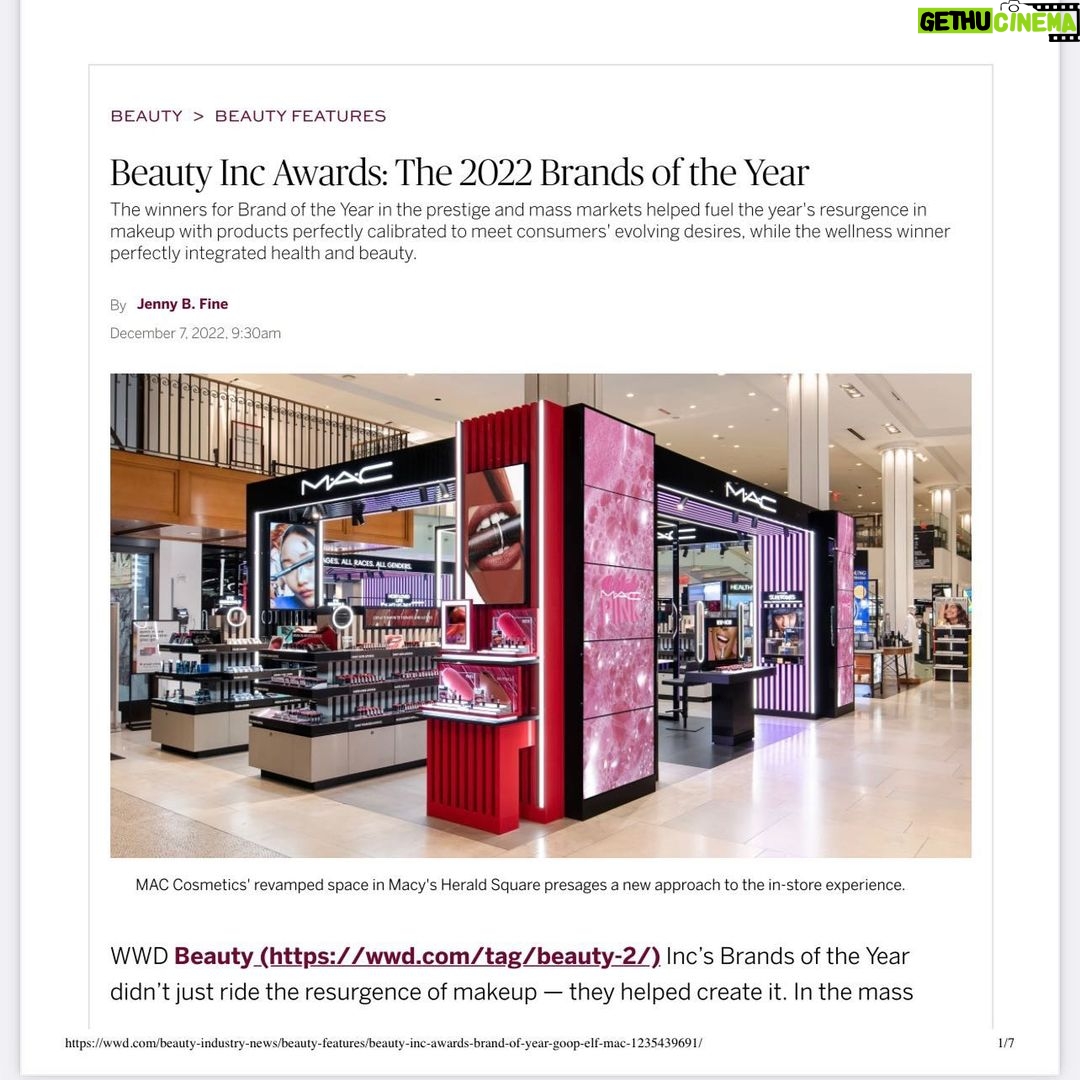 Gwyneth Paltrow Instagram - I started @goop 14 years ago and it is surreal to say that today we have won Brand of The Year from @wwd. I am so proud of who we are, what we are building, and what’s to come. We are embarking on THE most exciting phase we have ever had, it is beyond thrilling to see what we can do. Thank you @wwd for the award and thank you to my incredible team for showing up to help move our company forward, I have big love for you all.
