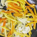 Gwyneth Paltrow Instagram – #boyfriendbreakfast today was an easy sweet potato hash. 
Sweat some onions
Add some bell peppers and let caramalize about 10-15 mins 
Cube and boil sweet potatoes in salted boiling water about 10 mins and let steam and dry in the colander when ready
Add garlic and cook with the peppers and onions 
Add sweet potatoes, some paprika and chili powder to taste
Add scallions and cook for a few to let all flavors combine
Fry your eggs adding water, my new favorite trick 
 Season and add something green, I had parsley and chives so I went with that #paleo