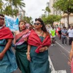Hāwane Rios Instagram - ‘Kū Kia’i Palesetina // Solidarity March for Peace // January 28, 2024 in Honolulu, Hawai’i’ Honored to have laid down footsteps and offerings of chant and song to call for a permanent ceasefire and absolute end to the genocide of Palestine, Congo, Sudan, West Papua and all places and people suffering the devastation and soul shattering anguish of the evil powers that be. I have marched adorned in my regalia, in my sacred ‘a‘ahu since the first march we were asked to offer protocol for in 2012 for the ‘A‘ole GMO Movement in Hilo Hanakahi. It was so powerful to ‘a‘ahu in regalia alongside people that I have been in ceremony with for the past three years. We adorned in pā‘ū, kākua, lei hulu, lei momi, lei aloha from every sacred moment in prayer we have shared together in the places with stand for. When we ‘a‘ahu and when we oli, we are bringing the best of ourselves and the highest of our offerings to the place and the people we are standing up in solidarity for. I looked around and saw the words Kū Kia‘i Palesetina everywhere my eyes landed and all I could think of was how incredibly powerful it is to affirm our love for a place most of us have never been in our language and in the language of our movement for Mauna Kea which brought us into relationship on the Ala Hulu Kūpuna. So when we chant and when we include the God of the people we stand with in our prayers, it is our highest, most sacred of ceremonial expressions of devotion. I don’t just stand for Palestine. I have come to deeply love Palestine. And that is why I promise to keep speaking, keep marching, and keep posting as much as I possibly can. Because it is, to me, the correct thing to do. It is the kūpono thing to do. It is the kūpono person to be and continue to become. Aloha nā waipuna me nā ki’owai o Paleketina Mai nā kahawai a hiki loa i ka Moananuiākea E mau ke ea o ka ‘āina i ka pono I ke aloha i ka ‘oia’i’o Kū nā Kia’i Mauna a Wākea Kū nā kia’i Paleketina Inshallah Ameen From the river to the sea Palestine and Hawai’i shall be free 📸: @jenmay Puu Huluhulu
