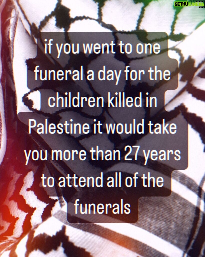 Hāwane Rios Instagram - “Read that again. 27 years to go to every funeral of just the children killed in Gaza. My God what a world we are living in. Or is it hell ?!?“ - @palestineonaplate i will kanikau for the rest of my life for the kama o Palesetina every single day it is a promise i know i can keep