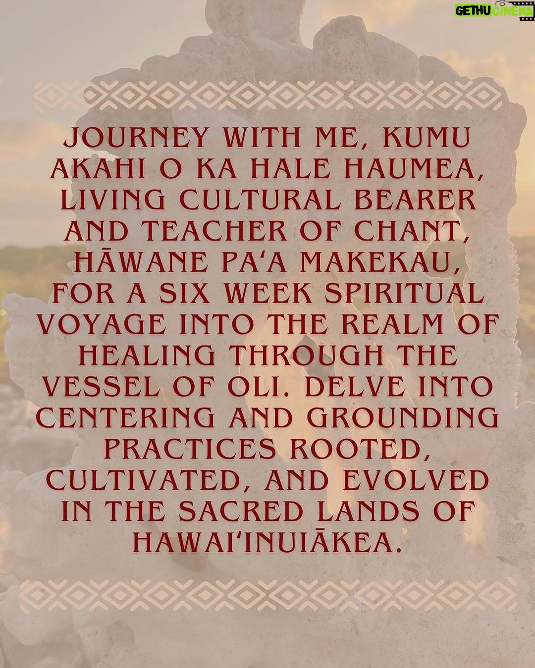 Hāwane Rios Instagram - EŌ! REGISTRATION LINK NOW OPEN! Link is available in the linktree in my bio 🌙 Visit www.ulaaihawane.com/akahipapahonuamea to learn more about the ‘Akahipapahonuamea Chant Series that I am offering beginning on the Lono Moon phase on February 6th, 2024. Mahalo for your patience as @hopoelehua and I built our website. It was a journey in and of itself and I am so grateful that the ‘Ula‘aihāwane online space is now live. This Papa is open to every one of all bloodlines, nations, and identities. Journey with me, Kumu ‘Akahi o ka Hale Haumea, living cultural bearer and teacher of chant, Hāwane Paʻa Makekau, for a six week spiritual voyage into the realm of healing through the vessel of oli. Delve into centering and grounding practices rooted, cultivated, and evolved in the sacred lands of Hawaiʻinuiākea. ʻAkahipapahonuamea is a quest inward to Kahiki, to the distant lands within your voice and life force. Reverberate healing from the core of your being into the expanse of our infinite universe. Align the power centers of your body with your unique tonal frequency and attune your healing tools to your own resonance. Create your own altar to intergenerational healing with oli, pule, and aha - chant, prayer, and ceremony. Reclaim your first companion, your first sense of sovereignty. Your own voice. A he leo wale nō This online six week course comes with a fee, however, it will be free of charge to all Lahaina and Maui Fire survivors and all Palestinian People who feel called to be in this space. I look forward to chanting with you. @halehaumea #halehaumea #akahipapahonuamea Puu Huluhulu