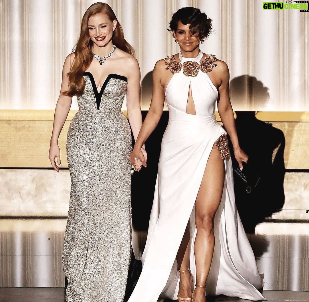 Halle Berry - 438.1K Likes - It was an honor to present, alongside @jessicachastain, @michelleyeoh_official with her HISTORIC Oscar for Best Actress! This was a long time coming and a moment I will forever hold dear! 🤍
