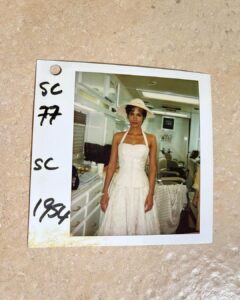 Halle Berry Instagram - This #tbt I share with you what we affectionately called “The Dottie Body.” Every piece of Dorothy Dandridge’s clothing given to me by her manager Earl Mills fit me perfectly! Here’s a look behind the curtain of my polaroid collection of costume fittings and shoot days! If you love Dottie like I do, enjoy! ❤️