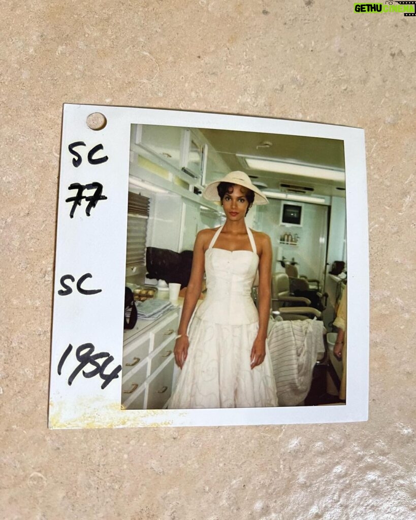 Halle Berry Instagram - This #tbt I share with you what we affectionately called “The Dottie Body.” Every piece of Dorothy Dandridge’s clothing given to me by her manager Earl Mills fit me perfectly! Here’s a look behind the curtain of my polaroid collection of costume fittings and shoot days! If you love Dottie like I do, enjoy! ❤️