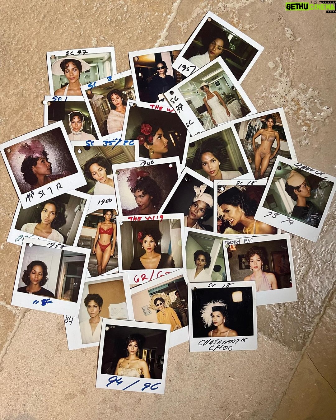 Halle Berry - 268.5K Likes - This #tbt I share with you what we affectionately called “The Dottie Body.” Every piece of Dorothy Dandridge’s clothing given to me by her manager Earl Mills fit me perfectly! Here’s a look behind the curtain of my polaroid collection of costume fittings and shoot days! If you love Dottie like I do, enjoy! ❤️