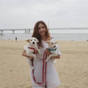 Han Chae-young Instagram - #우리집에해피가왔다 #우와바다다🌊🌊 #핫루비랑 #HotandRuby #Busan #beach