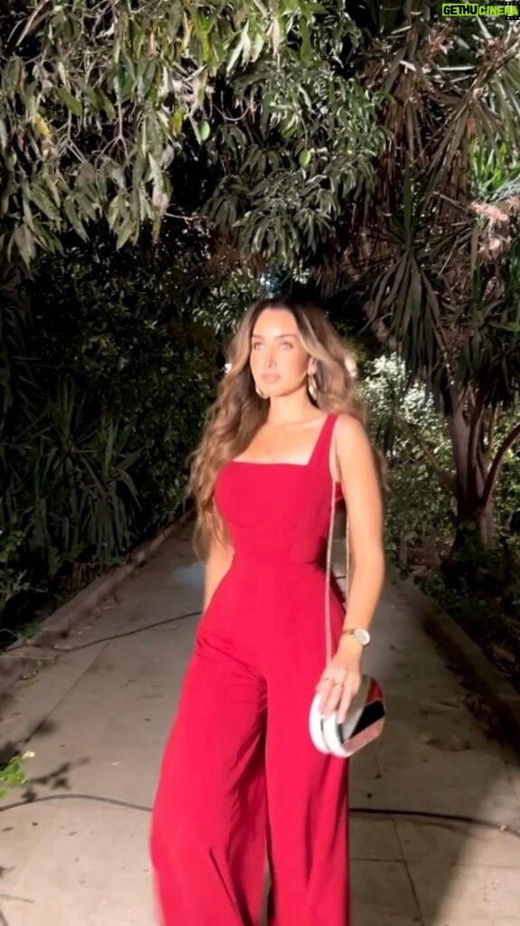 Hana AlZahed Instagram - Feeling 🍒 with this jumpsuit ! Styling @styledbyhalaomar Jumpsuit by @tayacouture ❤️