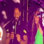 Hana AlZahed Instagram - مبروك يا تامر على ال البوم الجديد تحفة😍 هيكسر الدنيا ان شاء الله. مبسوطة اني كنت معاك على المسرح ف اغنية انت اختيار من فيلم بحبك ❤️ مع اني كنت مخضوضة من العدد ده كله ما شاء الله جمهورك كبير ❤️مبروك علينا الفيلم 🫶🏻، و مبروك على الحفلة الكبيرة دي 😍