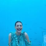 Hanady Mehanna Instagram - Undersea Restaurant off the bucket list 🐠🐙🐳🦈 #conradmaldives #themuraka Ithaa Underwater Restaurant, Maldives