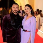 Hanady Mehanna Instagram - Last night’s red carpet de Cairo International Film Festival 44th edition. ✨ Styled by the amazing @khemissi_imen Dress by @najasaade Makeup by @mai_elbahey Hair by @silviahairstyling Jewellery @dimajewellery Clutch @marzook_official