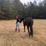Hannah Kasulka Instagram - 🐴 Fun fact: if you feed a horse it will remember you for 7 years. I too will remember you if you feed me for 7 years. Still dreaming of @duckduckgoatchi @uchiaustin & ms faye’s sweet peas 🤠 🤤 Rolling Hills Horse Ranch