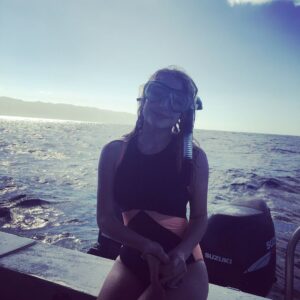 Hannah Kasulka Instagram - In honor of #SharkWeek here's a #tbt of me after snorkeling with sharks with @oneoceandiving. Before you freak out here's some facts: Your odds of dying from a shark attack are 1 in 3,748,067. Your odds of dying from a car accident are 1 in 114. After swimming with them I can attest that driving is WAY scarier than sharks. We need sharks for the health of our planet and to continue to portray sharks as mindless killing machines threatens the safety of this vital species. Losing these important predators could have detrimental affects on our oceans and our planet. Click the link in my bio to tell Congress we need a #FinBanNow 🦈💙