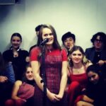 Hannah Nordberg Instagram - (p.s. my name is not really carol) #stillnotaylor #thanku4theextrafoam #ilovehimilovehimilovehim #taylorthelatteboy #kristinchenoweth @goldenbridgechoir i missed seeing you in the front row laughing at my jokes 🤣 • • • #actress #actorlife #film #television #hannahnordberg #musicaltheatre #broadway