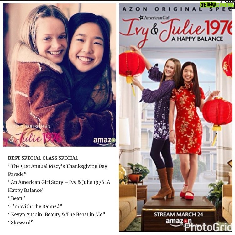 Hannah Nordberg Instagram - I’m EXCITED to announce that “An American Girl Story - Ivy & Julie 1976: A Happy Balance” was NOMINATED for a DAYTIME EMMY! Congrats to the whole team! I love you all! This is such an honor. ❤️❤️❤️❤️❤️ @sasiesealy #maychan @ninalu @gwendolineyeofanpage @lancedaelim @realkyralyn @officialkirstenwong @thezanesmith @diannagram #grateful #actress #actorlife #film #television #hannahnordberg #emmynominations @amazonstudios @daytimeemmys @amazonkids @americangirlbrand