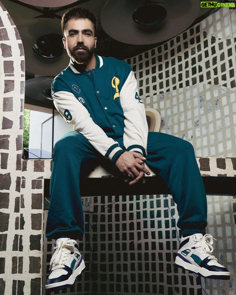 Harrdy Sandhu Instagram - Strike like lightning. ⚡ @pumaindia Bringing you the ultimate fusion of music and fashion. Proud to announce the very first PUMA x HARRDY SANDHU Collection, featuring retro varsity jackets, sneakers & more. Click the link in bio to shop or visit PUMA.com, App & Stores. #PUMAxHARRDYSANDHU