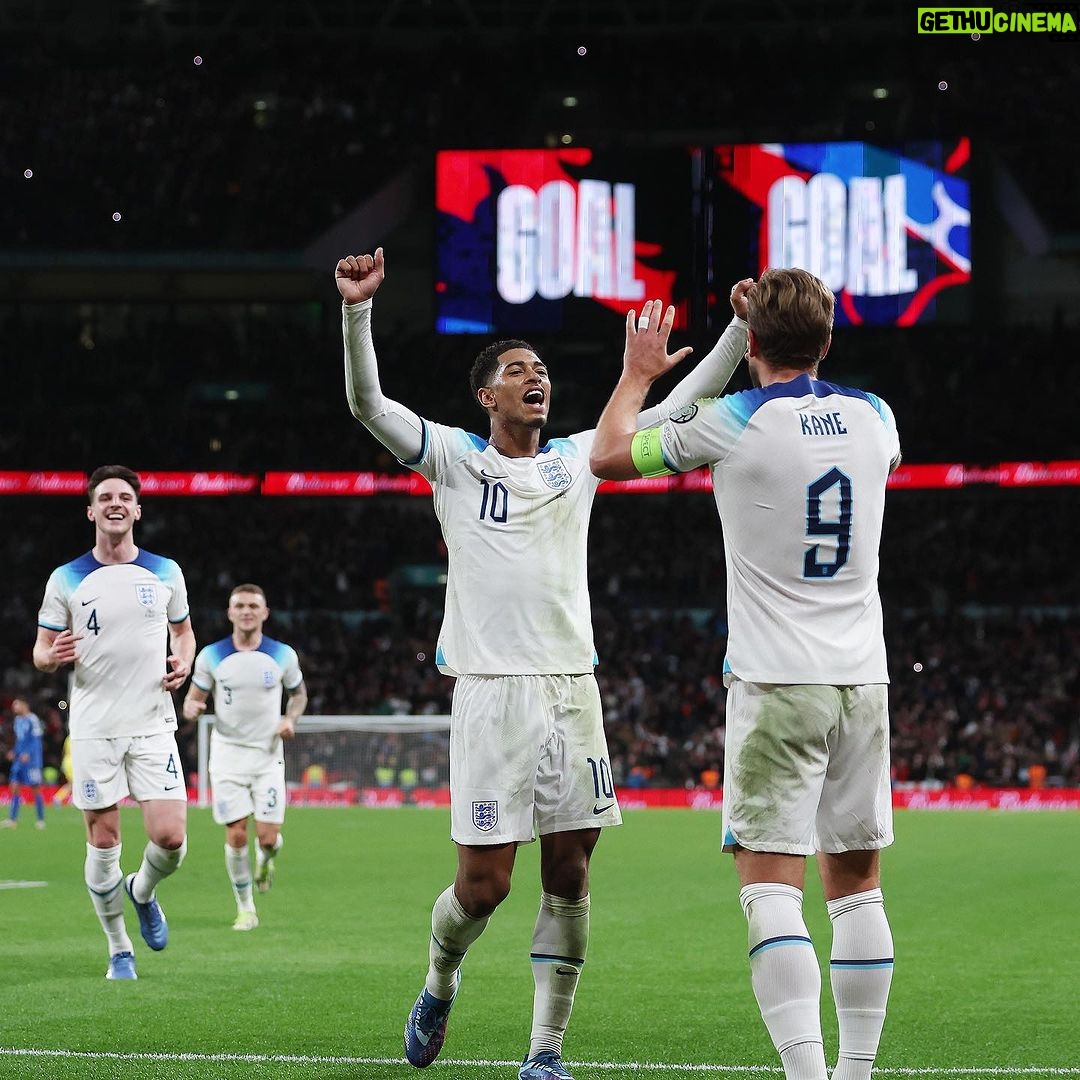 Harry Kane Instagram - Incredible group of lads, unreal performance tonight. Euro 2024 here we come!! 🦁🦁🦁 Wembley Stadium