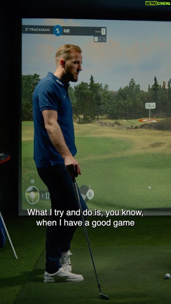 Harry Kane Instagram - Enjoyed a round on the golf simulator and a chance to share how I deal with positive and negative games and why it’s so important to get things off your chest as part of improving mental health. #MentalHealthAwarenessWeek @aia.group