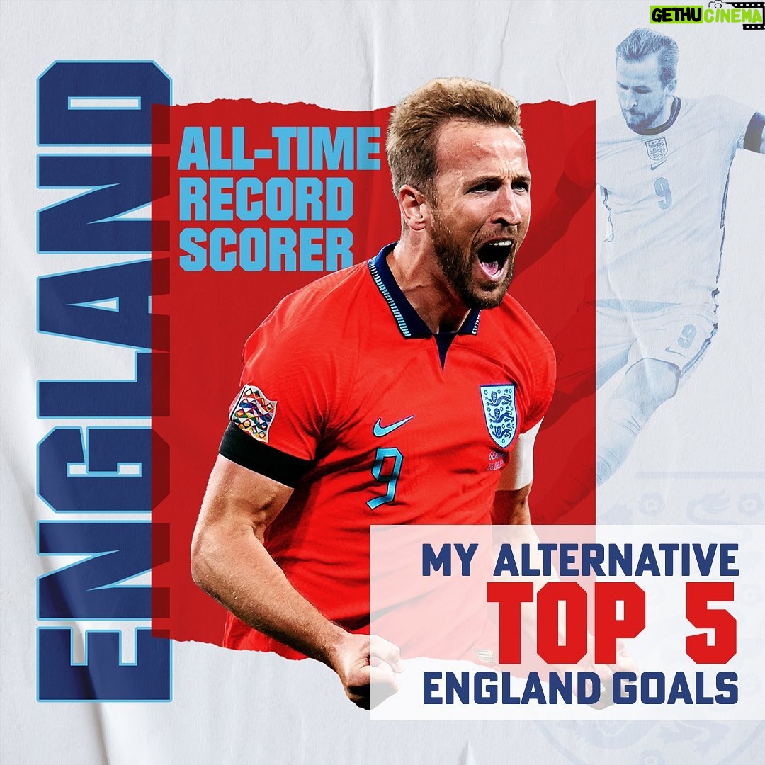 Harry Kane Instagram - I've picked out an alternative top 5 from my 54 @england goals. Some happy memories in there 😁🏴