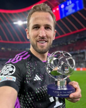 Harry Kane Instagram - ⭐ 𝐌𝐀𝐍 𝐎𝐅 𝐓𝐇𝐄 𝐌𝐀𝐓𝐂𝐇 ⭐ 

@harrykane #UCL #FCBvGS @championsleague