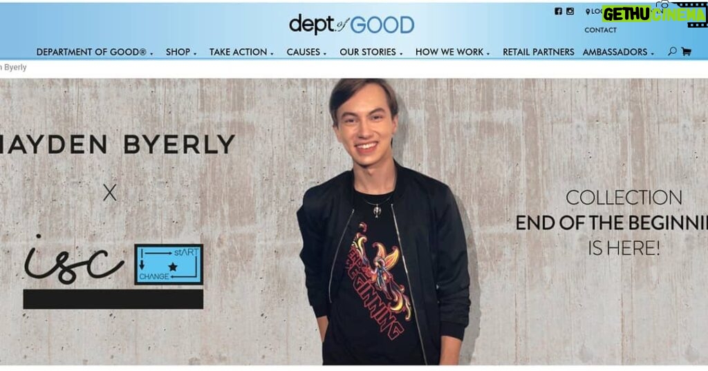 Hayden Byerly Instagram - I'm super excited to share something I've been working on for a long time with everyone. With the help of the talented artist @thattallnerdybean I've created seven shirt designs. Get over to www.DeptofGood.com and grab one now before they're all gone! #EndOfTheBeginning #ISC #DoG #deptofgood