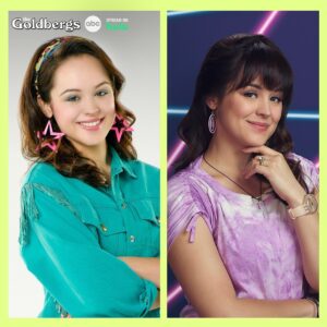 Hayley Orrantia Instagram - Then & Now • a lot can happen in 10 years! I learned so much about myself through the process of playing this character. I made some of the greatest memories while filming alongside the best cast and crew. I’m not fully ready to say goodbye so I’ll just keep reliving it through past seasons on @hulu 😭

Tune in to the series finale of our beloved show @thegoldbergsabc tonight on @abcnetwork 💛