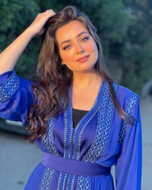 Heba Magdi Instagram - المداح١١١ 💙
______________
Caftan @selhyan 
MUA @ayarady_makeup_artist 
Hairdresser @haythamamin2012