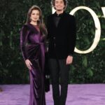 Heba Magdi Instagram - I am lucky to have you always by my side @mohamedmohsensinger From the beautiful day in Riyadh season #joyawards 💜🖤 ______________ Dress @fasateen_boutique Suit @moaaz_el_behairy MUA @hebaalshshtawi Fur @be_my_guest_shopping Jewelry @dimajewellery Bag @massrah_lets_glow