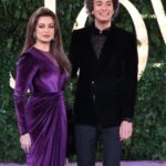 Heba Magdi Instagram - I am lucky to have you always by my side @mohamedmohsensinger From the beautiful day in Riyadh season #joyawards 💜🖤 ______________ Dress @fasateen_boutique Suit @moaaz_el_behairy MUA @hebaalshshtawi Fur @be_my_guest_shopping Jewelry @dimajewellery Bag @massrah_lets_glow