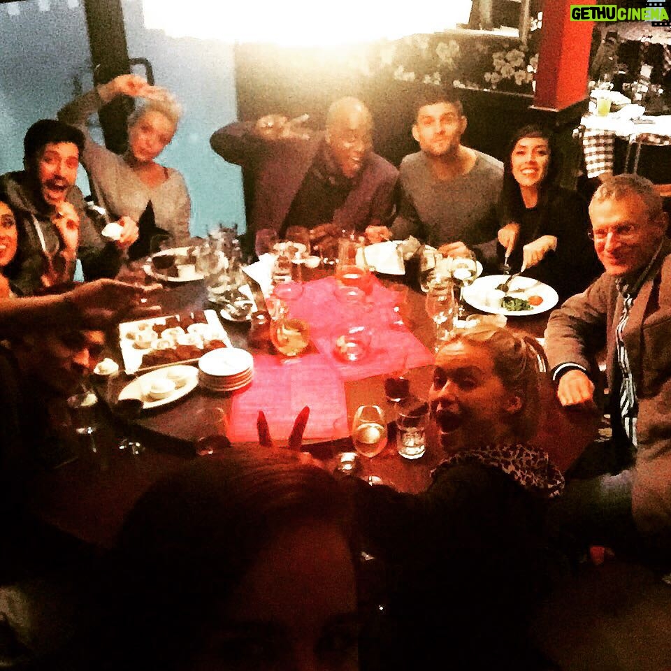 Helen George Instagram - Group bonding/ trying to teach Giovanni 'Shaddap you face'.