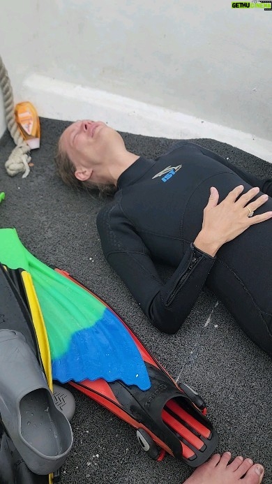 Helena Houdová Instagram - Year ago I had my first introductory scuba experience.. I never laughed so hard in my life. We couldnt get down. We couldnt get up. I met the biggest scariest morena snake face to face and I couldnt turn. So I talked to her and ask her for patience while I was trying to swim away from her while flipping my limbs and body uncoordinatingly around her. So yeah. Year ago. My passion was born😂🙉😂 Thankks sisters in crime for giving our scuba instructor the most interesting dive he ever had😂😂😂 @eliska.vaea @the.womens.collective #specialTalent