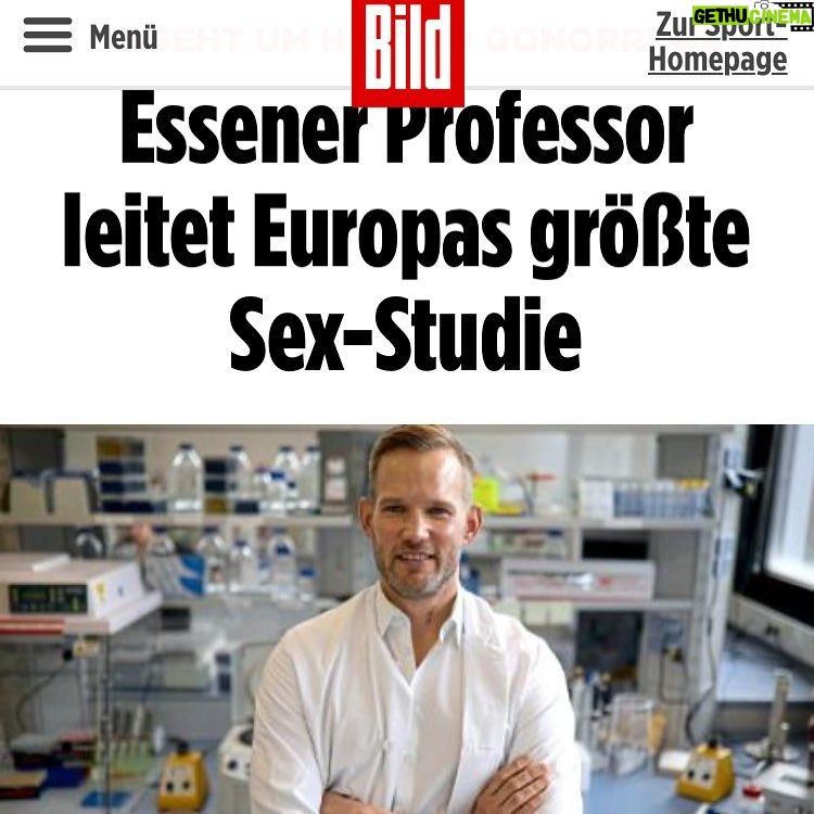 Hendrik Streeck Instagram - For the record: it’s not really a “sex study” 😳? https://m.bild.de/regional/ruhrgebiet/ruhrgebiet-aktuell/essen-professor-hendrik-streeck-leitet-europas-groesste-sex-studie-59591428.bildMobile.html