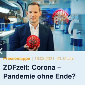 Hendrik Streeck Instagram - Ein spannendes und für mich ungewohntes Projekt ist am 16.3 um 20:15 Uhr auf dem ZDF zu sehen!  https://presseportal.zdf.de/pm/zdfzeit-corona-pandemie-ohne-ende/ Der lange Kampf gegen Corona zeigt: Die Welt muss sich auf die Gefahr von Pandemien besser vorbereiten. Sie können jederzeit ausbrechen und die Menschheit bedrohen.

Auf schmerzhafte Weise führt die Corona-Pandemie seit Januar 2020 den Menschen vor Augen, dass ein winziges, bis vor Kurzem unbekanntes Virus plötzlich und unerwartet zu einer globalen Gefahr werden kann – für Gesundheit, Freiheit, Wohlstand. Der Klimawandel und die Globalisierung tragen dazu bei, dass die Gefahr von Pandemien wächst und der Kampf gegen gefährliche Viren in Zukunft zu den größten Herausforderungen gehören wird.

Prof. Hendrik Streeck erklärt, was über das Coronavirus und seine Ausbreitung inzwischen bekannt ist, welche anderen Gefahren durch Viren noch drohen und wie wir Menschen uns gegen kommende Pandemien besser schützen können.