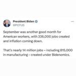 Hillary Clinton Instagram - Bidenomics is good for workers, it's good for the middle class, and it's good for America.