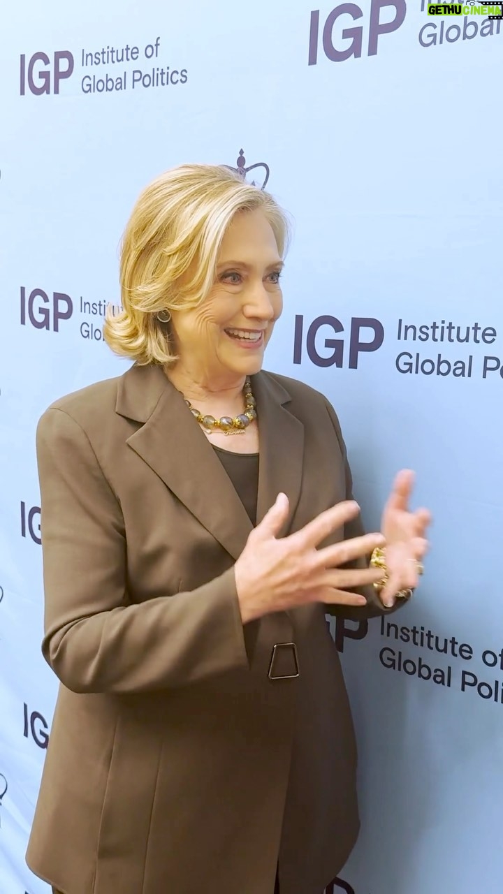 Hillary Clinton Instagram - Celebrating the launch of the Institute of Global Politics (IGP) with @columbia.sipa and @hillaryclinton today! Secretary Hillary Clinton is returning the classroom for the first time in 50 years, joining forces with Columbia University’s School of International and Public Affairs to increase female voices in foreign relations through their new Institute of Global Politics. In her new role, Secretary Hillary Clinton will also teach a class called, “Inside the Situation Room”, alongside Dean Keren Yarhi-Milo, an award-winning scholar. Learn more about the institute, its commitment to meaningful dialogue and evidence-based solutions in politics. and the one lesson series no student will want to miss at the link in bio.