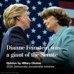 Hillary Clinton Instagram - She took on the NRA and won. She faced ugly truths to protect our democracy. In the fights ahead, we can honor Dianne Feinstein's legacy by showing the courage she showed throughout her career. Read my new piece in today's @WashingtonPost @postopinions at the link in my profile.