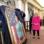 Hillary Clinton Instagram - Scenes from the unveiling of my official Secretary of State portrait at the @statedept yesterday. Thanks to all the colleagues and friends who came out to celebrate that chapter of our work together, to @secblinken and Evan Ryan for hosting us, and to everyone at State for their unwavering public service. Photos by the great @barbarakinney.
