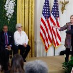 Hillary Clinton Instagram - I was honored to be back at the @whitehouse yesterday alongside @flotus to celebrate the Japan Art Association's @praemiumimperiale Awards. ⁣ ⁣ We need the arts to help us understand our past and present while inspiring us to create a better future. This year's laureates and grant recipients embody those values in their respective fields:⁣ ⁣ Vija Celmins, Laureate for Painting⁣ Wynton Marsalis, Laureate for Music⁣ Robert Wilson, Laureate for Theatre & Film⁣ Olafur Eliasson, Laureate for Sculpture⁣ Diébédo Francis Kéré, Laureate for Architecture⁣ ⁣ Rural Studio⁣ Harlem School of the Arts⁣ ⁣ Congratulations to all the honorees!⁣ ⁣ Photos: Getty, Reuters