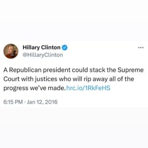 Hillary Clinton Instagram - The Supreme Court's recent rulings were sadly predictable for anyone who understands the hard-right agenda. Their goal has always been to install Justices whose job is to turn back the clock on our freedoms, on decades of constitutional decisions, and on our continuing struggle to “form a more perfect union” that includes all of us.⁣ ⁣ Let's vote out their political enablers and rein in the dark, subversive money that supports them in their quest to reverse a century of progress.