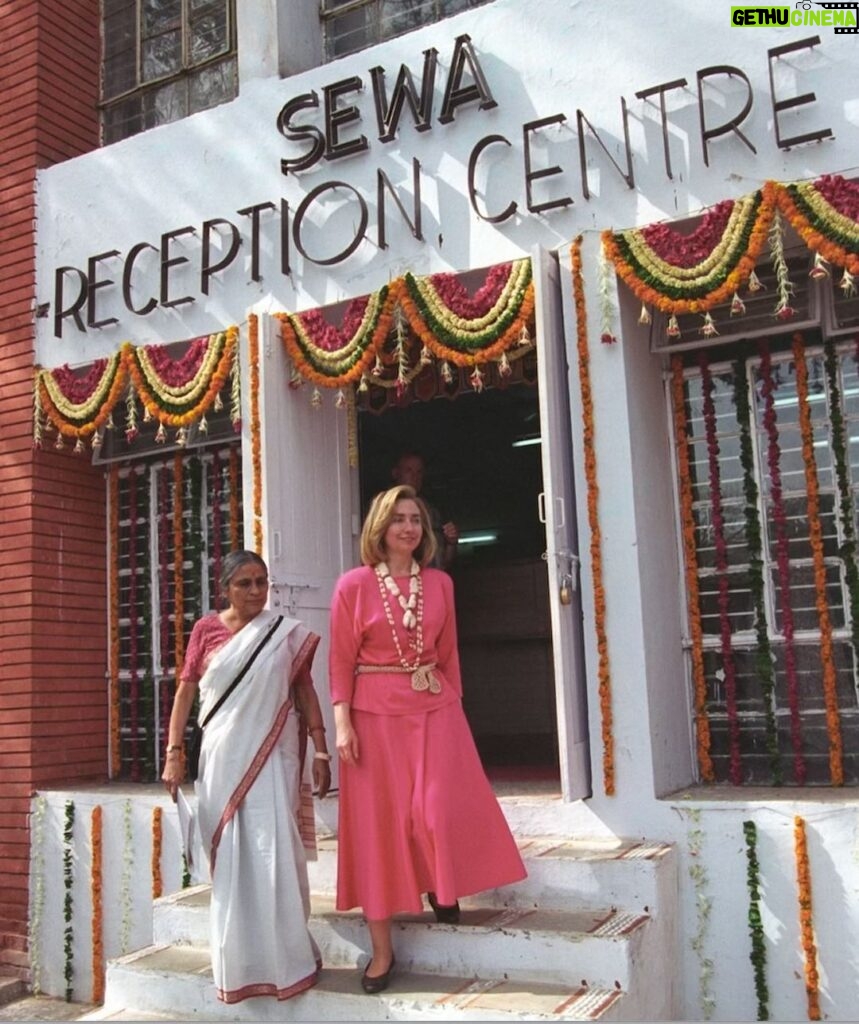 Hillary Clinton Instagram - A #tbt with my friend Ela Bhatt on one of my first visits to the incredible organization she founded and led for nearly five decades: the Self-Employed Women's Association. I was in India last week celebrating SEWA's 50th anniversary and how it's changed millions of women's lives. You can read all about its impact, and Ela's, at the link in my profile.