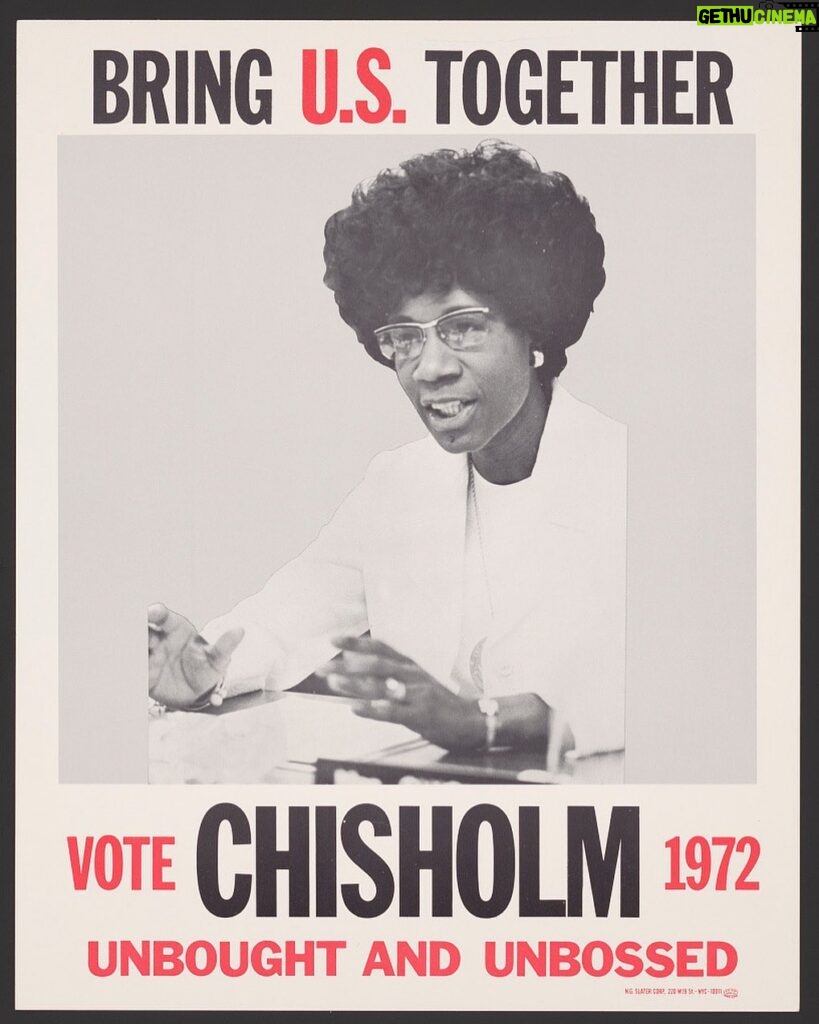 Hillary Clinton Instagram - Shirley Chisholm made history 51 years ago this month as the first Black woman to run for the presidential nomination of a major party. “Our country needs women’s idealism and determination," she once said. "Perhaps more in politics than anywhere else.” Still true! #gutsywomen #blackhistorymonth