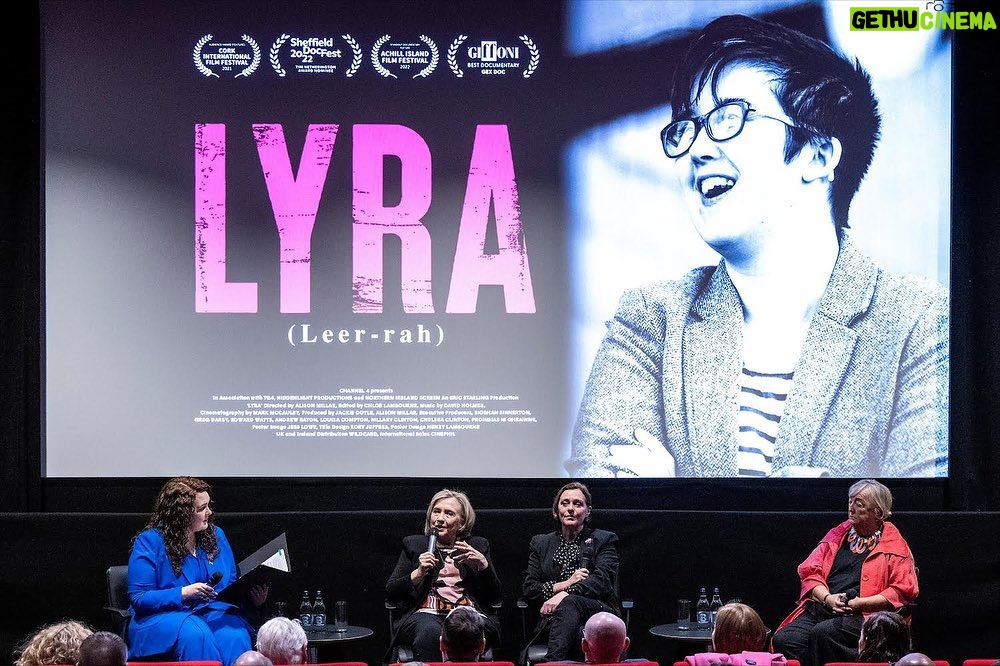 Hillary Clinton Instagram - What a joy to join a special screening of "Lyra" this weekend in Belfast. More people should know about the life, death, and lasting legacy of journalist Lyra McKee. I'm grateful @hiddenlightproductions has been a part of sharing her story.⁣ ⁣ Photos: Christopher Dilts, @HardPinMedia⁣