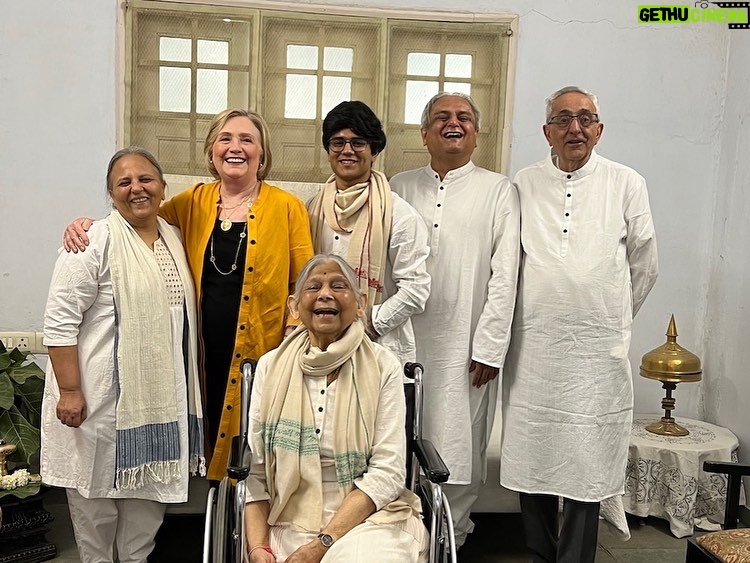 Hillary Clinton Instagram - I've been in India the last few days celebrating the 50th anniversary of the Self-Employed Women's Association (SEWA) and the legacy of its founder, Ela Bhatt. Ela passed away late last year, and I feel lucky to have been her friend. I met Ela on my very first trip to India in 1995. Following Gandhi’s example, she founded SEWA in 1971 as a trade union and a women's movement. For 50 years, it's helped some of the poorest, least educated, and most shunned women in India get small loans to enable them to earn their own income. Through a system of microfinance, SEWA provides employment for thousands of individual women and changes deeply held attitudes about women’s roles. In addition to microfinance, they do skills training, job creation, and climate adaptation work—I announced the first-ever Global Climate Resilience Fund with SEWA, CGI, and other partners to help the women deal with extreme heat. SEWA has now grown to more than 2.5 million members. Seeing Ela's work and legacy over these last few decades has been transformational for me and an indelible reminder of the importance of women's rights. Photos: Dylan Hewitt and Capricia Marshall