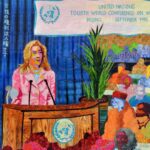 Hillary Clinton Instagram - "When @HillaryClinton traveled to Beijing and stood up for women’s human rights, her words resonated with me. My quilt captures this and my hope for my daughter’s future."— Artist @LuanaRubin Tomorrow, #WomensVoices will celebrate artists like Luana alongside agents of change who are placing women at the center of our leadership, our economy, our health — and so much more. RSVP for your reminder to tune in live at www.clintonfoundation.org/womensvoices