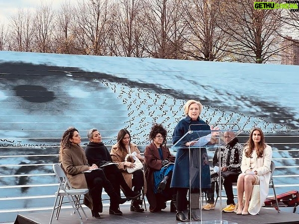 Hillary Clinton Instagram - There is great power when women come together and demand action. I was honored yesterday to help launch a campaign called "Eyes on Iran"– a multimedia art activation in the shadow of the United Nations to make sure the public does not forget or ignore the brutal crackdown on Iranian women and girls.⁣ ⁣ We also call on the United Nation member states to match the courage of Iranian citizens and remove Iran from the Commission on the Status of Women. ⁣ ⁣ A country that systematically abuses the rights of women and girls has no place participating in a Commission whose purpose is to protect those rights. Every day that Iran remains a member of that Commission, the body loses credibility.⁣ ⁣ We know that removing a country from the Commission on the Status of Women is unprecedented. But so is a revolution led by women and girls.